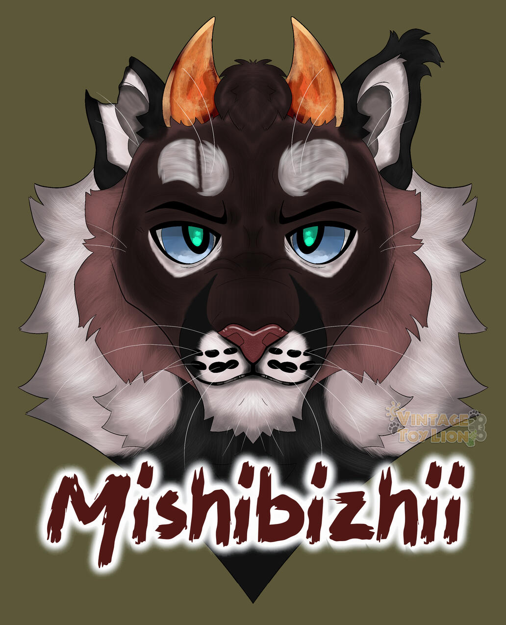 a badge for a Cougar named Mishibishii